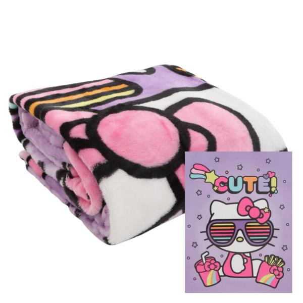 (ONLINE ONLY) HELLO KITTY CUTE TRENDY KITTY TWIN RASCHEL BLANKET