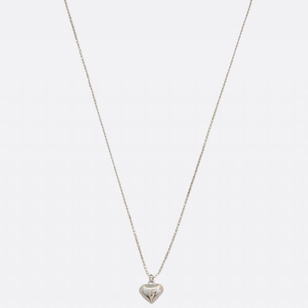 PUFFY HEART CHARM METAL NECKLACE