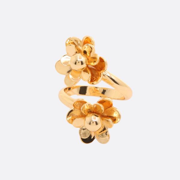 DOUBLE FLOWER ADJUSTABLE RING