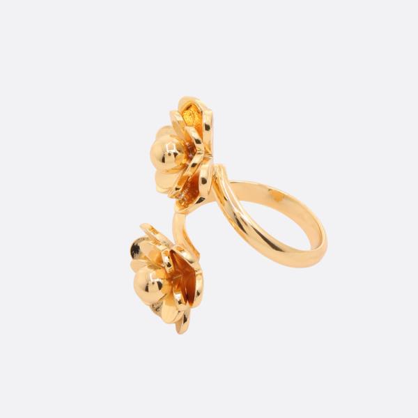 DOUBLE FLOWER ADJUSTABLE RING