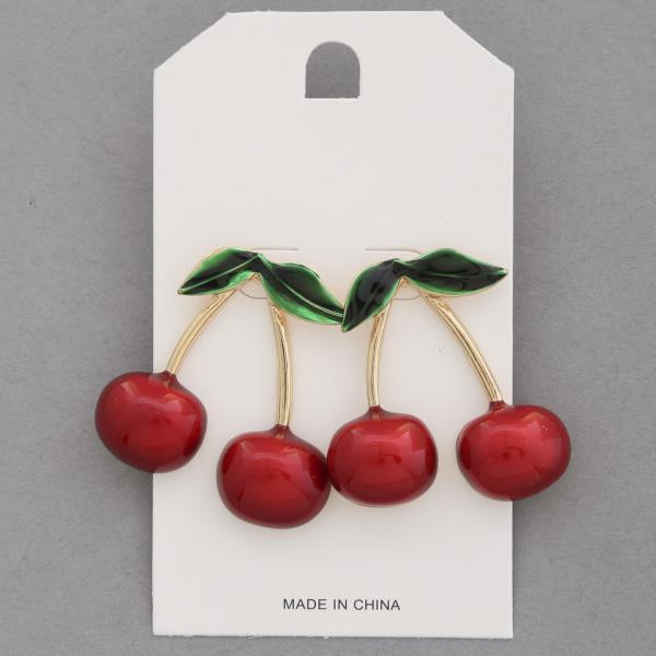 CHERRY METAL EARRING