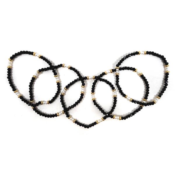 GLASS BEAD STRETCH BRACELET SET
