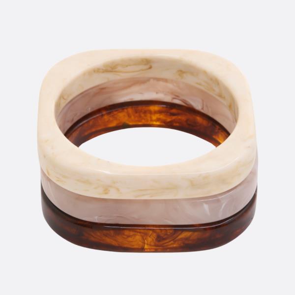 ACETATE SQUARE BANGLE BRACELET