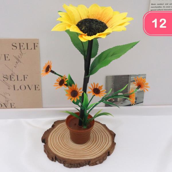 SUNFLOWER DECO PEN WITH HOLDER (12 UNITS)