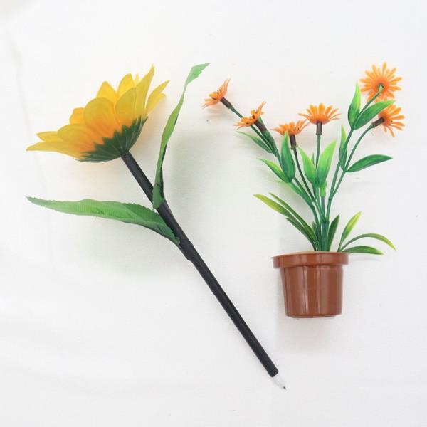 SUNFLOWER DECO PEN WITH HOLDER (12 UNITS)