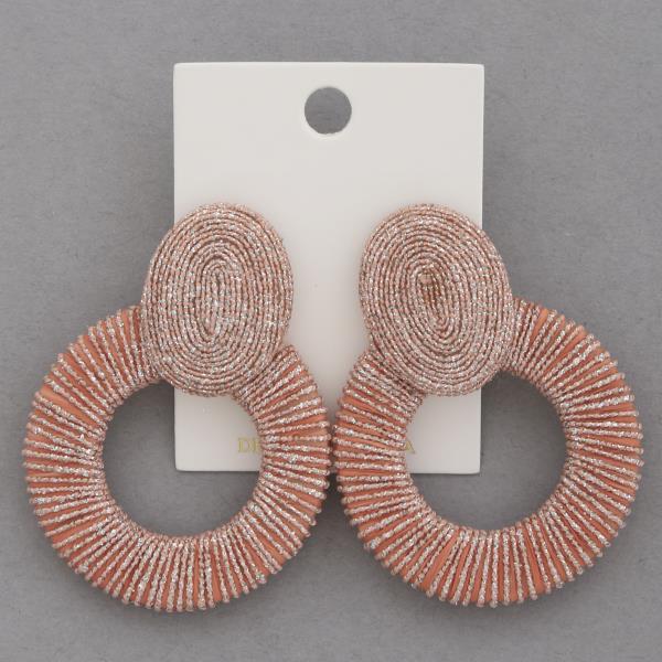 METALLIC THREAD ROUND EARRING