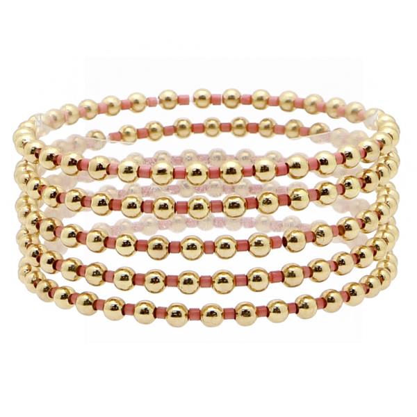 5 ROW GLASS AND CCB BRACELET