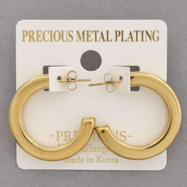 OPEN HOOP PRECIOUS METAL GOLD DIPPED EARRING