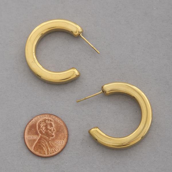 OPEN HOOP PRECIOUS METAL GOLD DIPPED EARRING