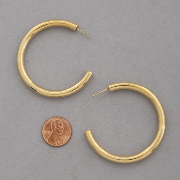 OPEN HOOP PRECIOUS METAL GOLD DIPPED EARRING