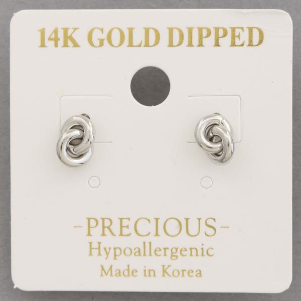 14K GOLD DIPPED KNOT METAL EARRING