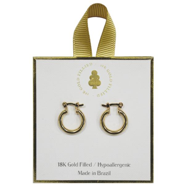 18K GOLD FILLED HYPOALLERGENIC HOOP EARRING