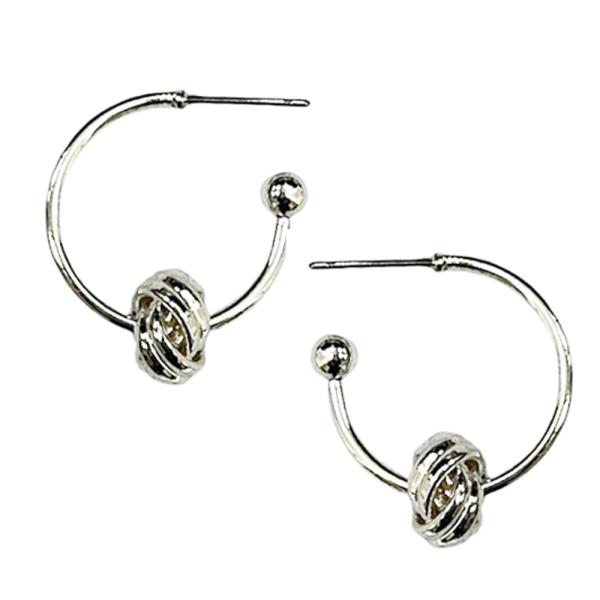 METAL BALL C HOOP EARRING