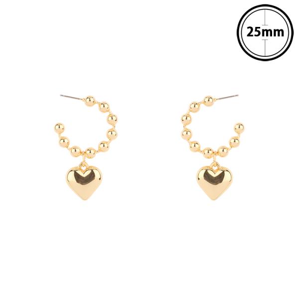 25MM METAL HEART HOOP EARRING