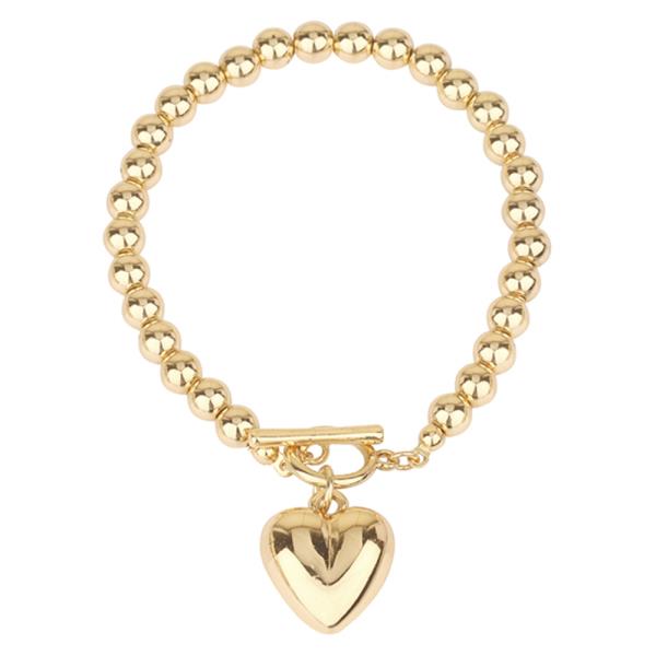 CCB BALL HEART TOGGLE BRACELET