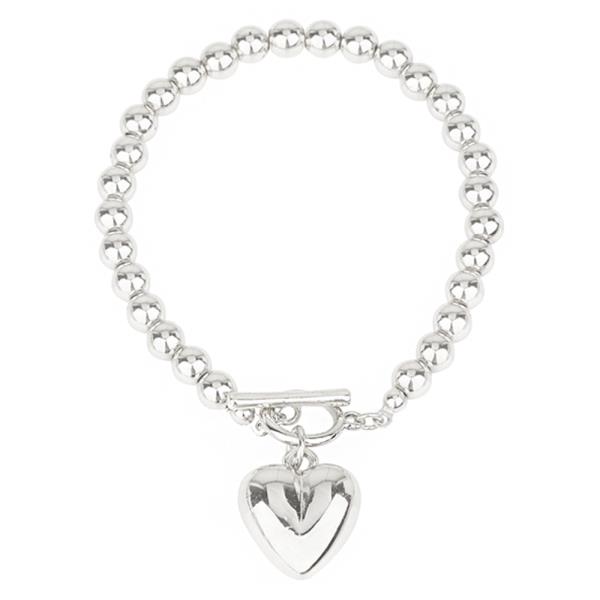 CCB BALL HEART TOGGLE BRACELET