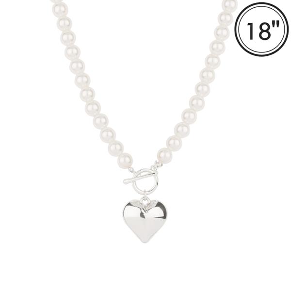 PEARL CCB HEART NECKLACE