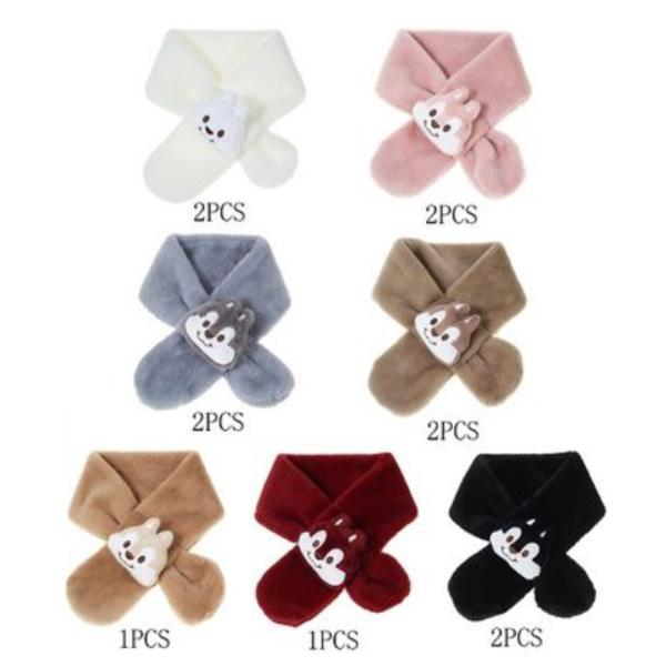 (ONLINE ONLY) CUTE TEDDY FAUX FUR KIDS STOLE NECK SCARF (12 UNITS)