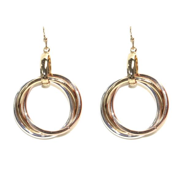 DOUBLE ROUND DANGLE EARRING