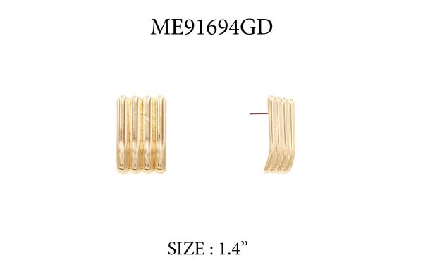 4 LINE METAL BAR POST EARRING