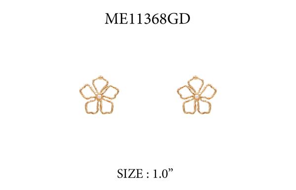 METAL FLOWER POST EARRING