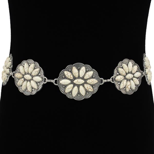 NATURAL STONE WESTERN SYTLE CHIN BELT