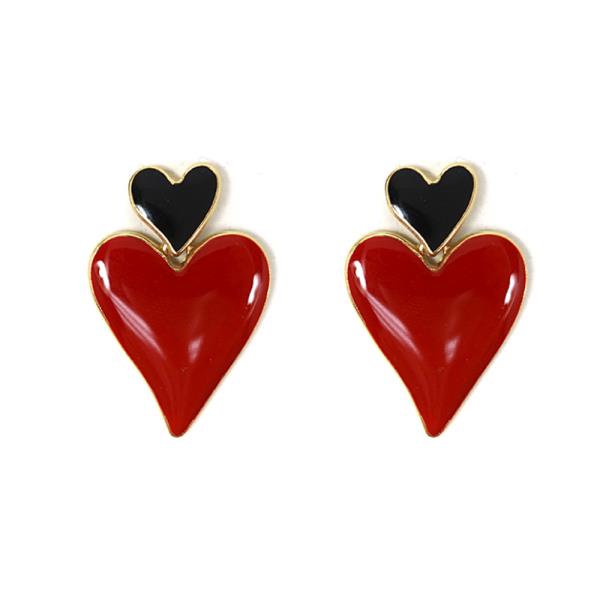 EPOXY HEART DROP POST EARRING