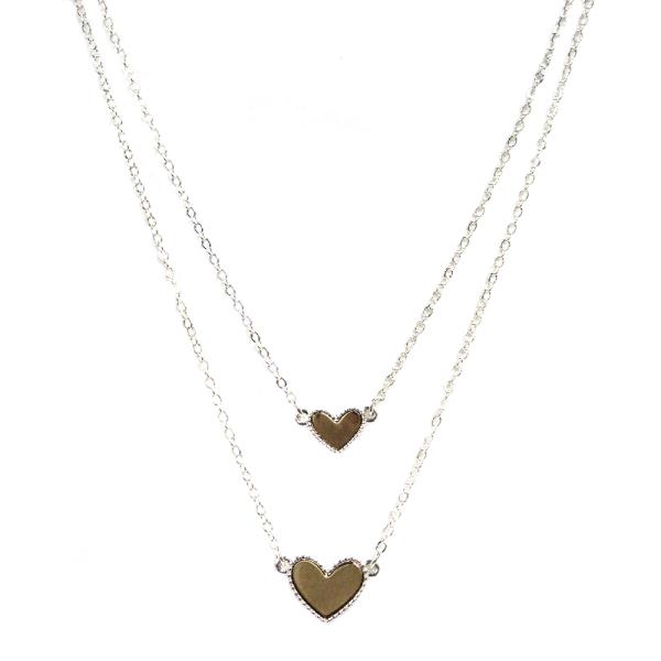 HEART LAYERED PENDANT NECKLACE