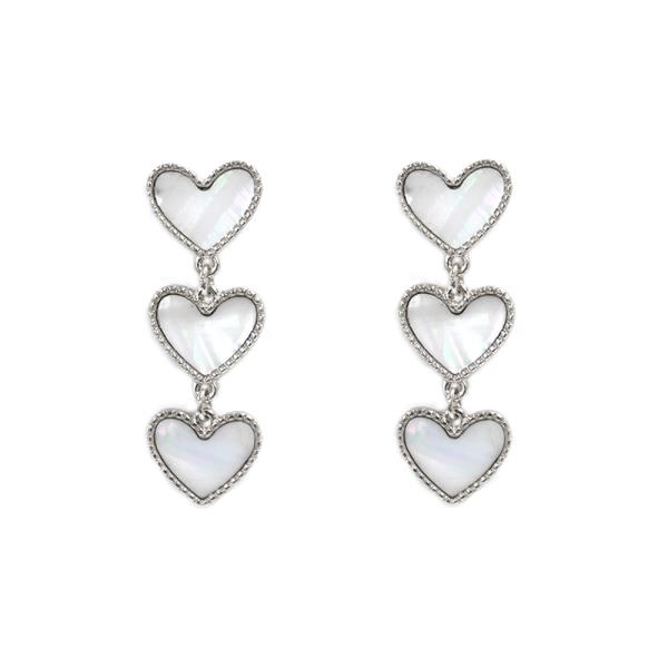 TRIPLE HEART DANGLE EARRING