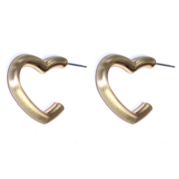 PUFFY HEART HOOP EARRING