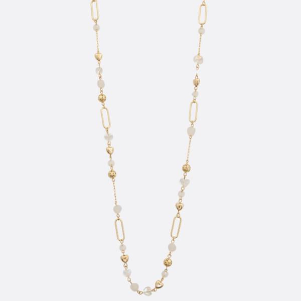 DAINTY HEART CHARM OVAL LINK NECKLACE