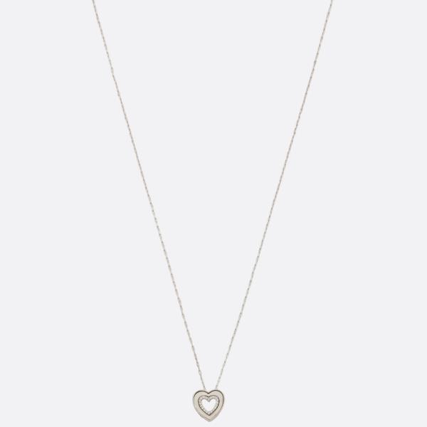 MOTHER OF PEARL HEART CHARM NECKLACE