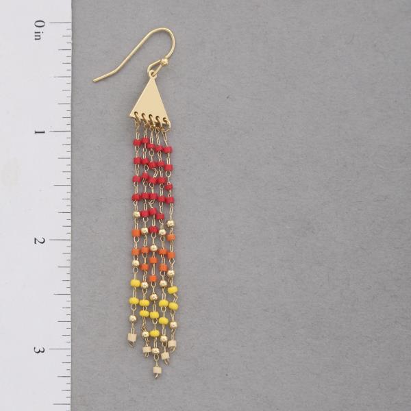 BEADED CHAIN DANGLE EARRING