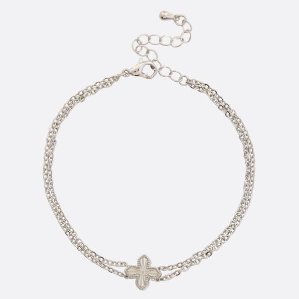 CROSS CHARM LAYERED BRACELET