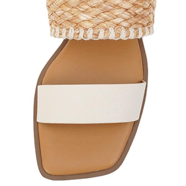 DOUBLE STRAP SMOOTH RAFFIA SLIDE SANDALS 18 PAIRS