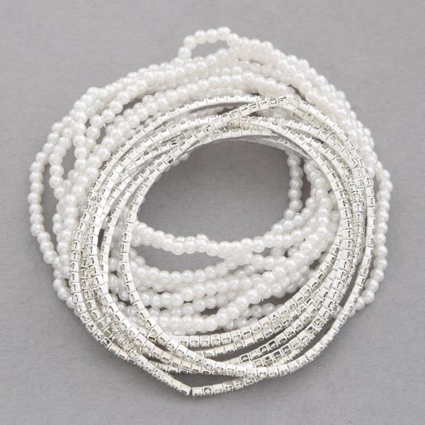 2MM RHINESTONE 3MM PEARL 16 BRACELET