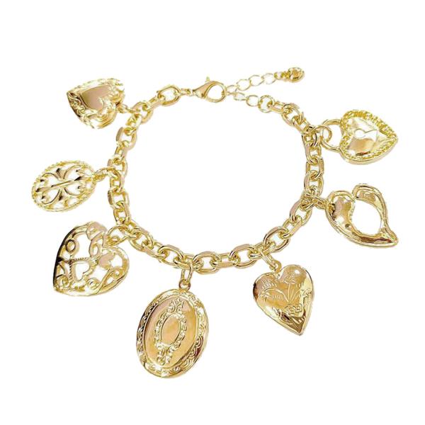 OVAL HEART CHARM BRACELET