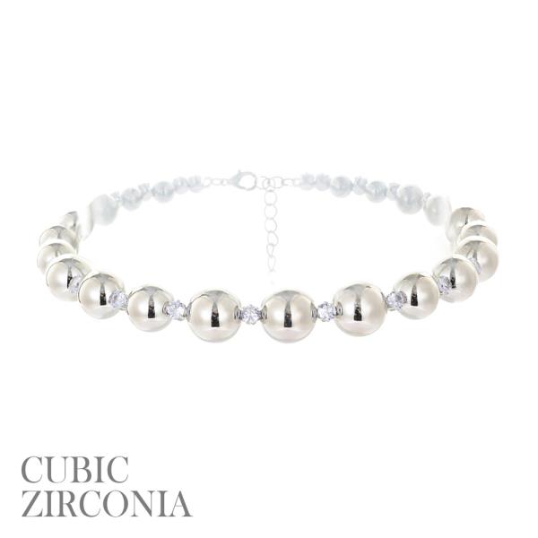 CZ BALL STONE CHOKER NECKLACE