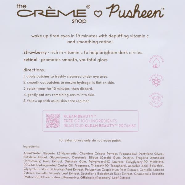 THE CREME SHOP X KLEAN BEAUTY PUSHEEN DEPUFFING HYDROGEL UNDER EYE PATCHES (6 UNITS)