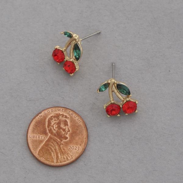 CHERRY RHINESTONE EARRING