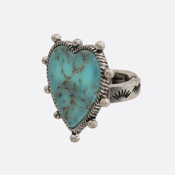 WESTERN STYLE HEART SHAPE STRETCH RING