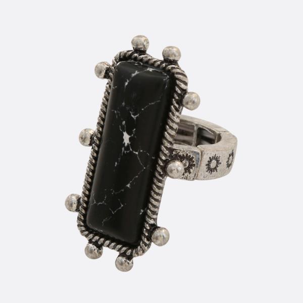 WESTERN STYLE RECTANGLE METAL STRETCH RING