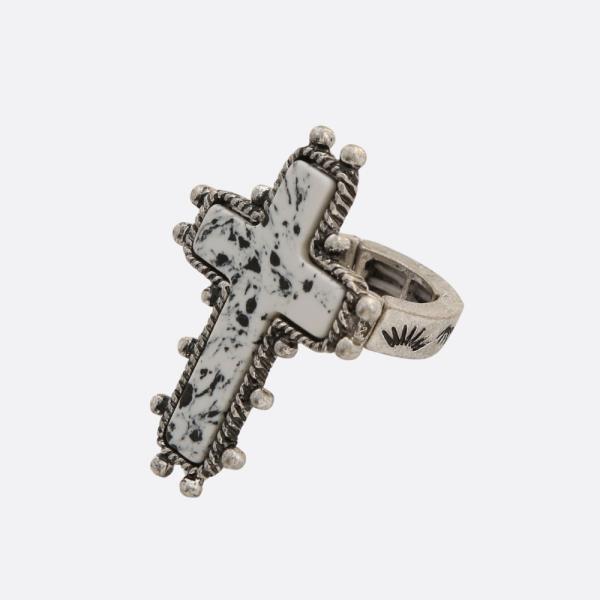 WESTERN STYLE CROSS STRETCH RING