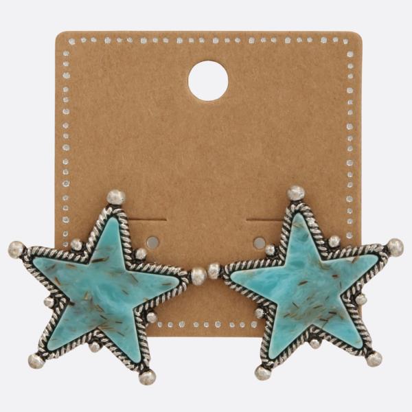 WESTERN STYLE STAR DANGLE EARRING