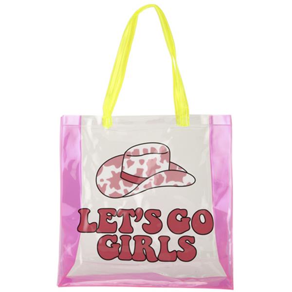 (ONLINE ONLY) CLEAR LET`S GO GIRL RECTANGLE TOTE BAG