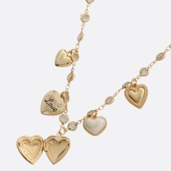 HEART LOCKET CHARM METAL NECKLACE