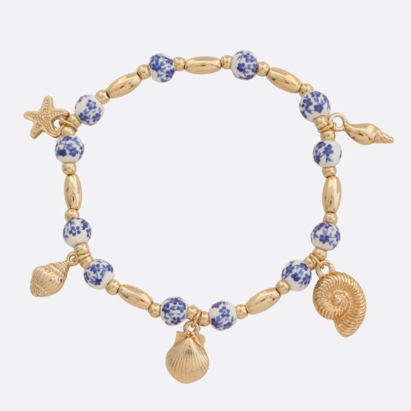 SEA LIFE CHARMS BEADED BRACELET