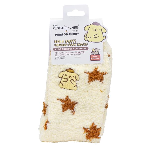 THE CREME SHOP POMPOMPURIN SOLE SOFT INFUSED COZY SOCKS