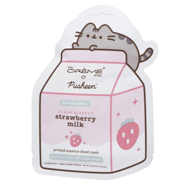 THE CREME SHOP X KLEAN BEAUTY PUSHEEN STRAWBERRY MILK PRINTED ESSENCE SHEET MASK (6 UNITS)