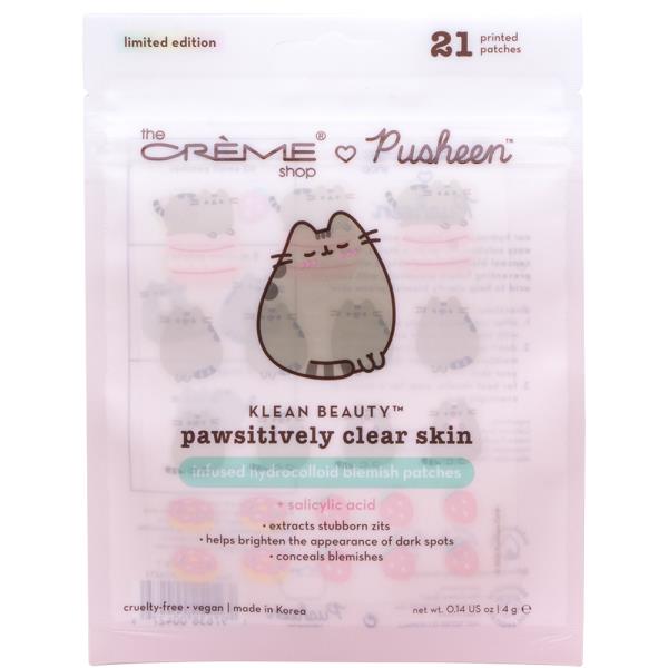 THE CREME SHOP X KLEAN BEAUTY PUSHEEN PAWSITIVELY CLEAR SKIN INFUSED HYDROCOLLOID BLEMISH PATCHES SET